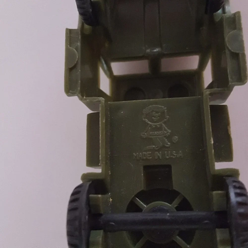 Vintage Green Plastic Army Military Vehicles Small